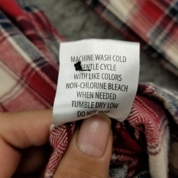 Trinity Shirt Womens Large Red Plaid 100% Cotton Flannel Button Down Pockets - Picture 6 of 10